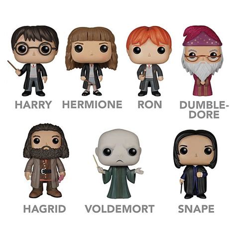 The Harry Potters Pop Vinyl Figures Are Shown In Different Styles And