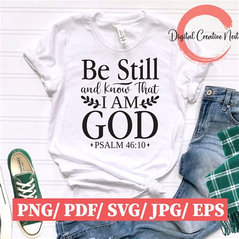 Be Still And Know That I Am God Svg Christian Cut File Bible Verse Svg Prayer Cut File Svg