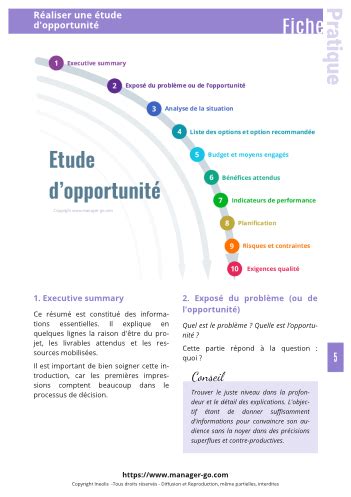 Etude d opportunité en gestion de projet fiche pratique en pdf