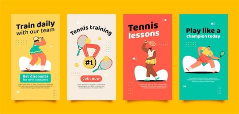 Premium Vector Hand Drawn Tennis Game Instagram Stories