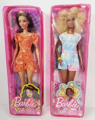 Lot Two New Barbie Fashionistas Brunette Doll Afro A