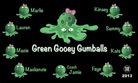 B1088 Green Gooey Gum Balls 3x5 Banner B1088