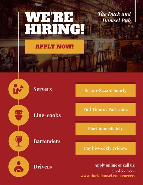 Restaurant Is Hiring Flyer Template Venngage