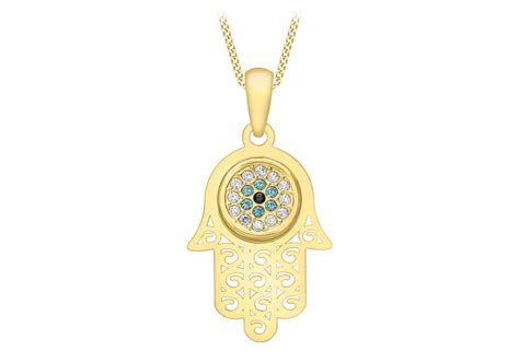 9 Karaat Hanger Hamsa Met Boze Oog Lucardi BE