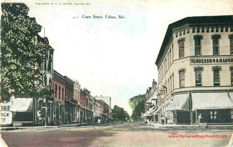 Fulton Missouri Main Street Looking South Vintage Postcard Historic Photo