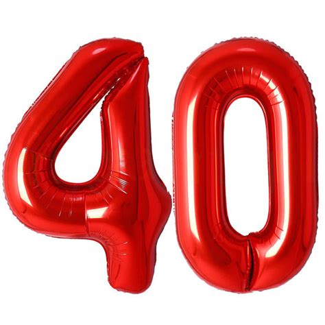 Getuscart Red Number Balloons Big Giant Jumbo Foil Mylar Balloon