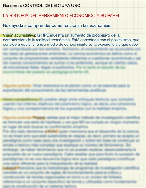 Solution La Historia Del Pensamiento Econ Mico Y Su Papel Resumen