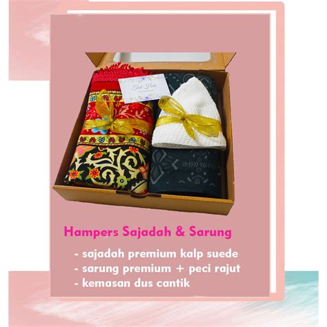 Jual PAKET SAJADAH SARUNG PECI TASBIH PACKING BOX MIKA KADO HADIAH