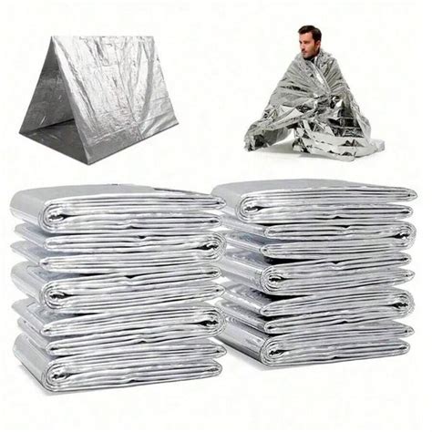 10pcs Emergency Foil Blanket Survival Thermal Mylar Blankets