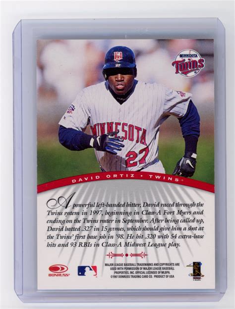 David Ortiz Donruss Signature Series Rookie On Card Auto Rc Twins