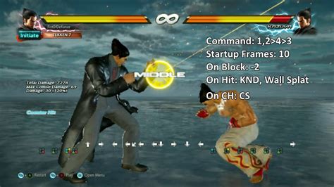 Tekken 7 Kazuya Mishima Movelist With Frame Data No Direction Moves