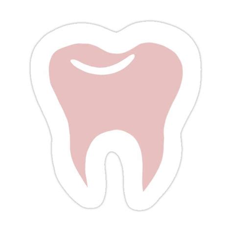 A Pink Tooth Sticker On A White Background