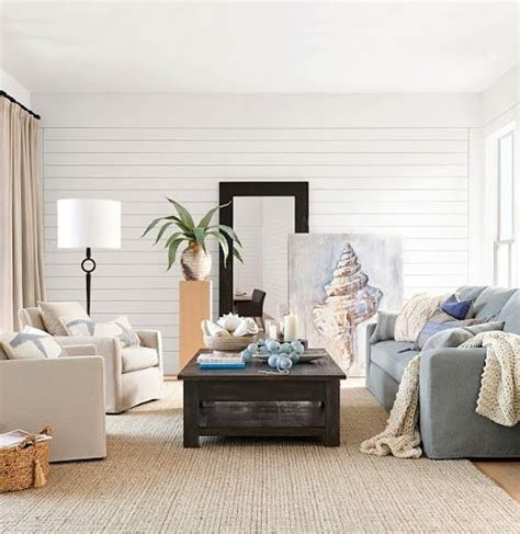 Coastal Nautical Living Room Design And Decor Ideas From Pottery Barn