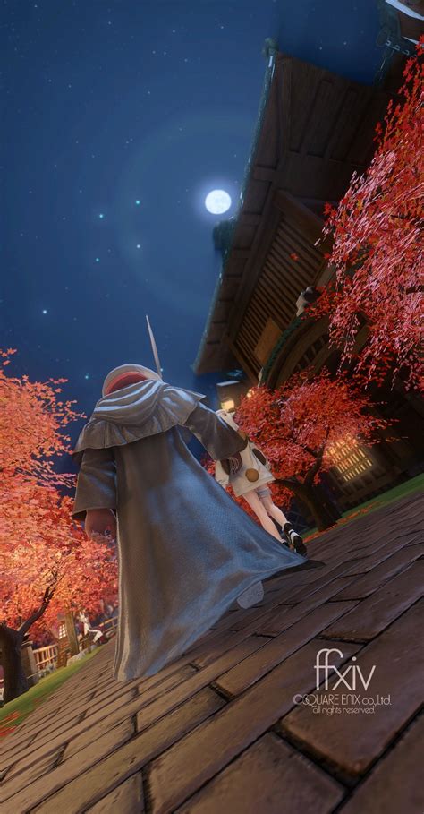 いちか Ixion on Twitter 夜の紅葉の中をあるく アニマ並木道 XIV PICTCLIP ffxivsnaps