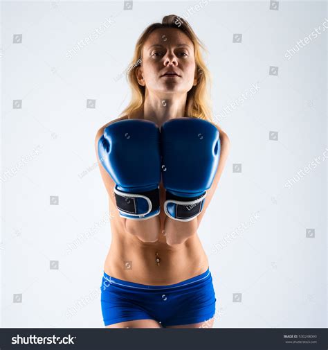 Sexy Nude Blonde Woman Boxing Gloves Stock Photo 530248093 Shutterstock