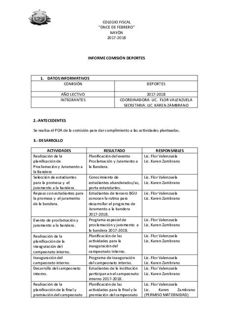 Doc Informe ComisiÓn Deporte