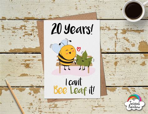 Funny 20 Year Anniversary Card, 20th Wedding Anniversary Card ...