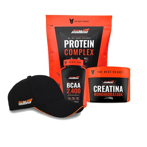 Kit Protein Complex G Creatina Bcaa Brinde New Millen Fox