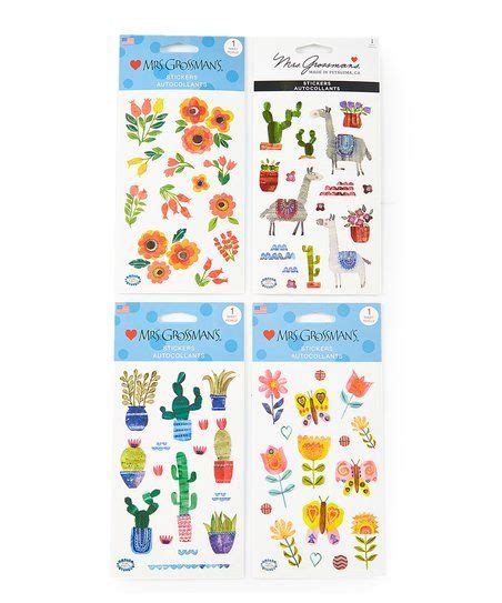 Mrs Grossmans Flower And Cactus Collage Stickers Set Of Four Sheets