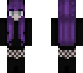 Purple Hair Goth Girl Horns | Minecraft Skin