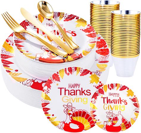 Amazon PULOTE 150PCS Thanksgiving Plates Disposable Heavy Duty