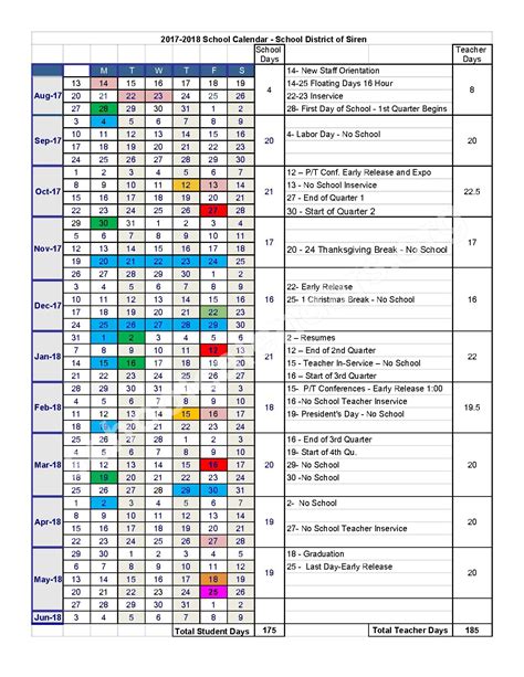 Siren School District Calendars – Siren, WI