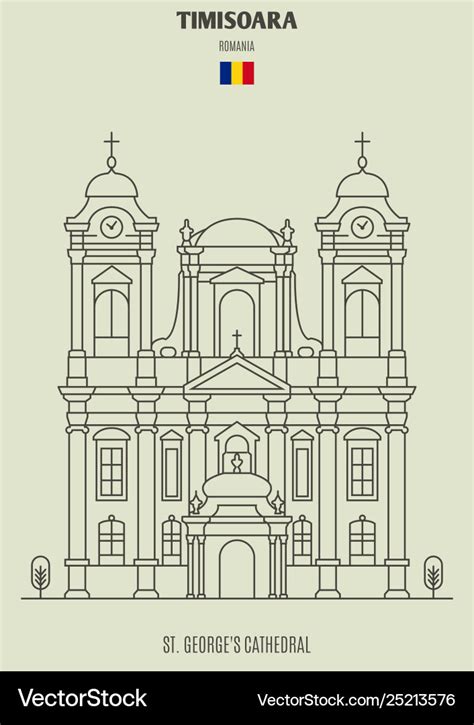 St Georges Cathedral In Timisoara Royalty Free Vector Image