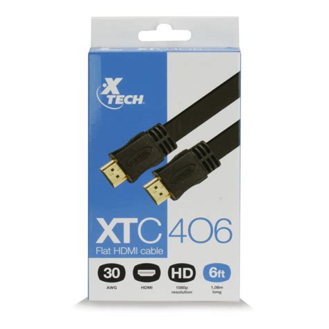 Xtech 6ft Flat HDMI M M Cable XTC 406 Super Technologies Limited