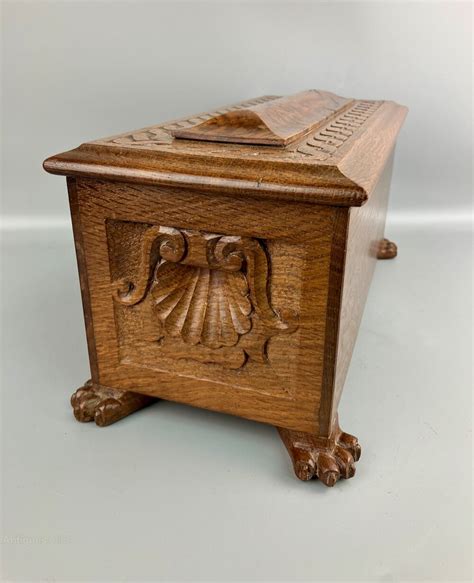 Antiques Atlas Arts Crafts Carved Oak Casket As A