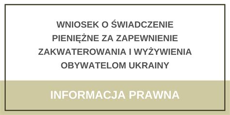 Wniosek o świadczenie pieniężne za zapewnienie zakwaterowania i