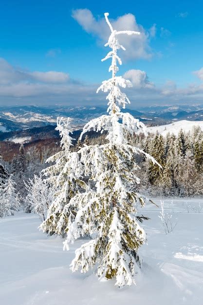 Premium Photo | Winter mountain snowy landscape