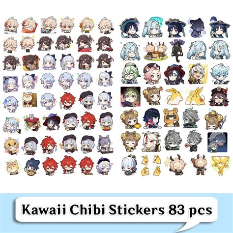 Genshin Impact Chibi Stickers Set G Pcs Genshinbox