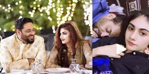 Aamir Liaquat Hussain S Romancing With Third Wife Dania Shah Video