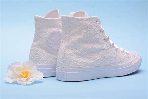 Ivory Wedding Converse High Top Custom Converse Shoes Lace High Top