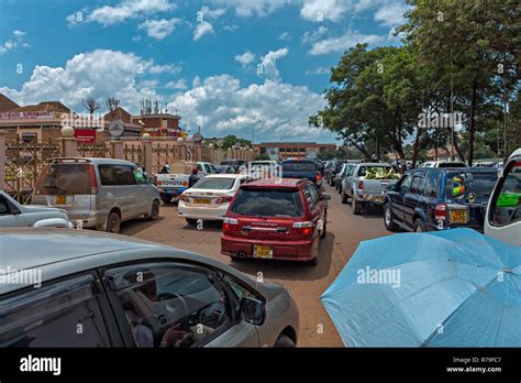 Kampala Uganda April A Traffic Jam In Front Of The Oasis