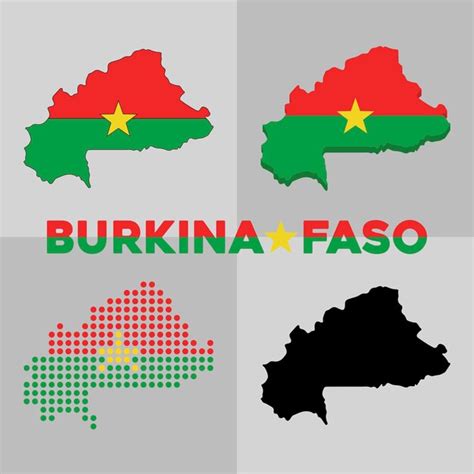 Mapa De Burkina Faso Mapa De Contorno Y Bandera Del Pa S De Burkina