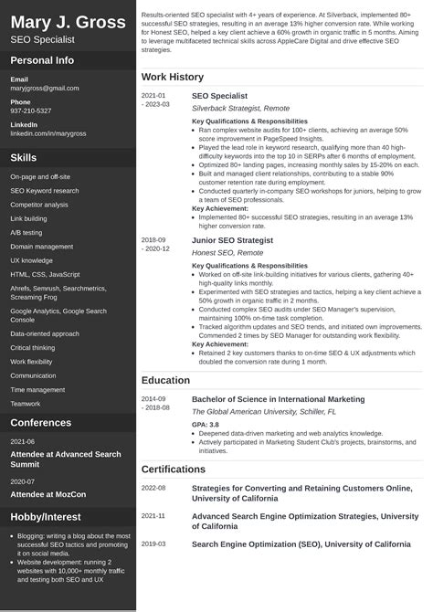 SEO Resume—30+ SEO Skills, Examples & Guide for 2026