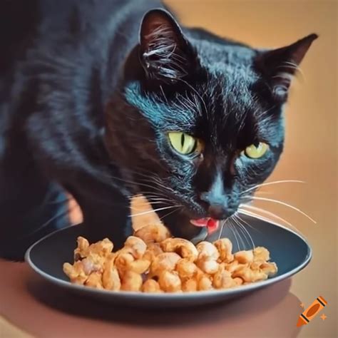 Black Cat Eating Cereal On Craiyon