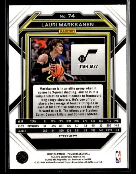 Lauri Markkanen Panini Prizm Prizms Silver Utah Jazz Ebay