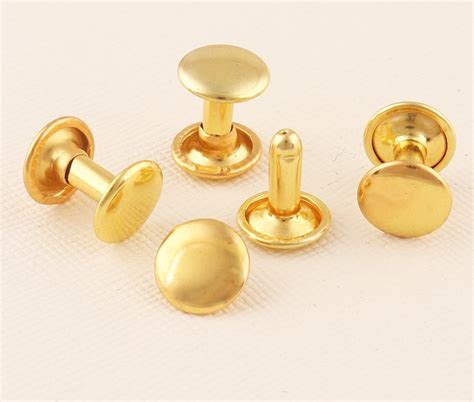 Gold Decorative Rivets Set Round Rivetgold Rivets And Etsy