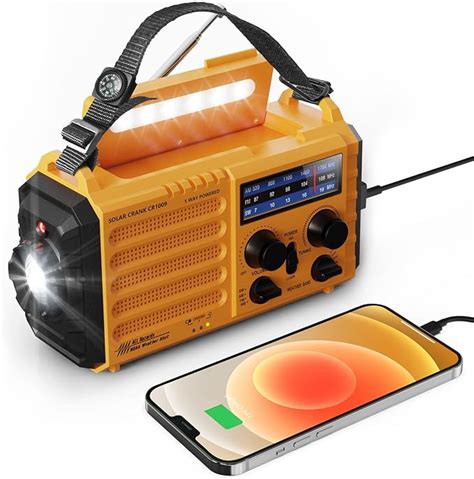 Mesqool Wind Up Radio Hand Crank Solar Radio With Torch Flashlight And