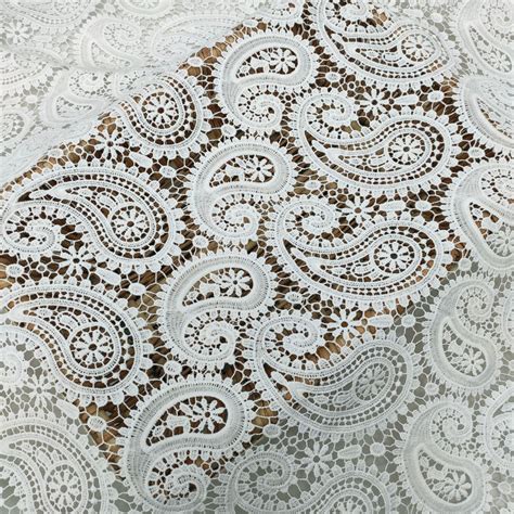 Stunning Heavy Guipure Lace Fabric Hollowed Paisley Lace Etsy