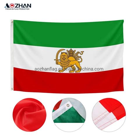 Iranian Historic Lion Flag 3X5FT Old Lion and Sun Flags of Iran ...