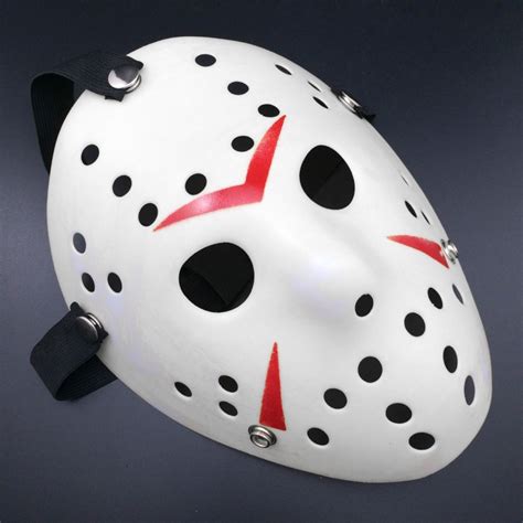 Halloween Party Cool Thicken Jason Mask Red White