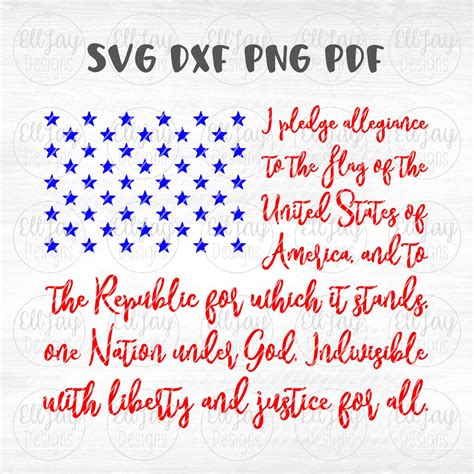 Pledge Flag Svg Pledge Allegiance Svg Pledge Allegiance Etsy