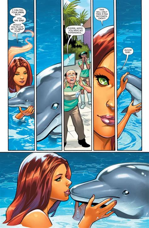 Starfire Helps Out A Dolphin Nightwing And Starfire Starfire