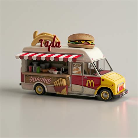 3d Photo Of A Toy Food Truck With A Mcdonalds Sign On The Top Premium Ai Generated Image