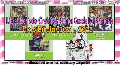 Libros De Texto Gratuitos Del Primer Grado De Primaria Del Ciclo