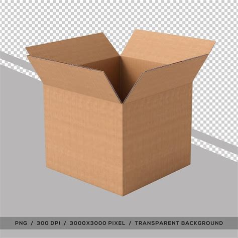 Premium PSD Cardboard Box Transparent Background