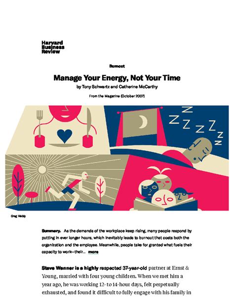 Manage Your Energy Not Your Time Summary Burnout Manage Your Energy